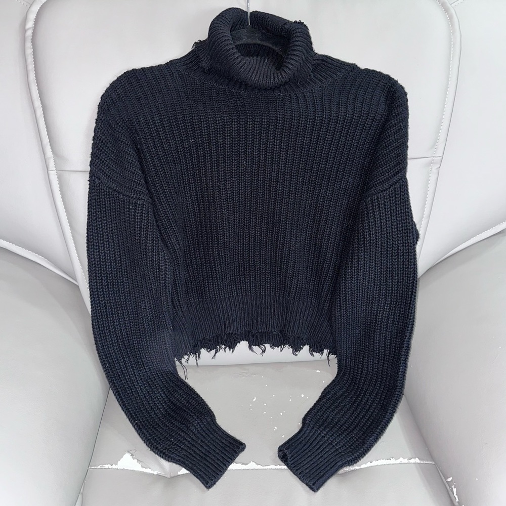 Forever 21 f21 Cropped Ribbed Turtleneck Sweater